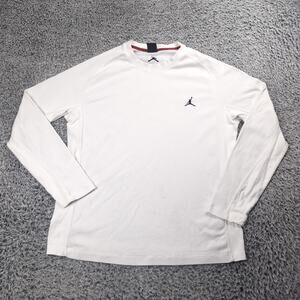 Jordan Nike Shirt Men Extra Large White Long Sleeve Thermal Athleisure Minimal